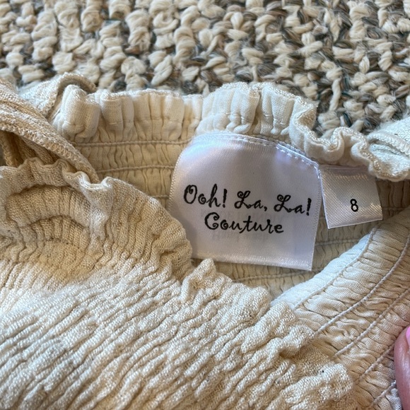 Ooh la la couture size 8 cream gauze / fringe set - Picture 2 of 2